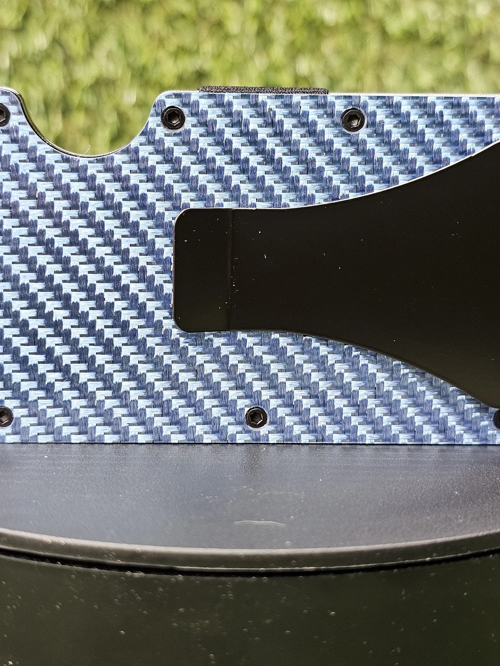 Slim Blue Carbon Fiber Card Holder Wallet
